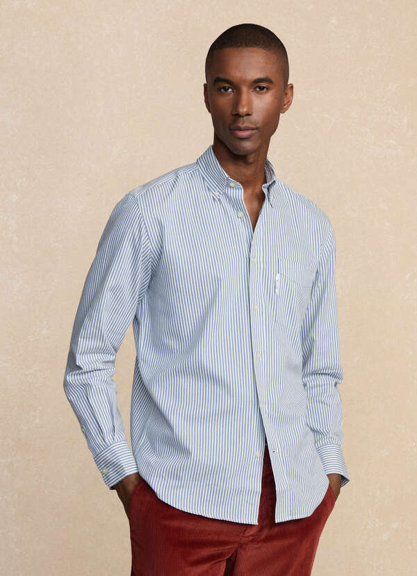 Regular Fit Stripe Flannel Twill Shirt Regular Fit Stripe Flannel Twill Shirt