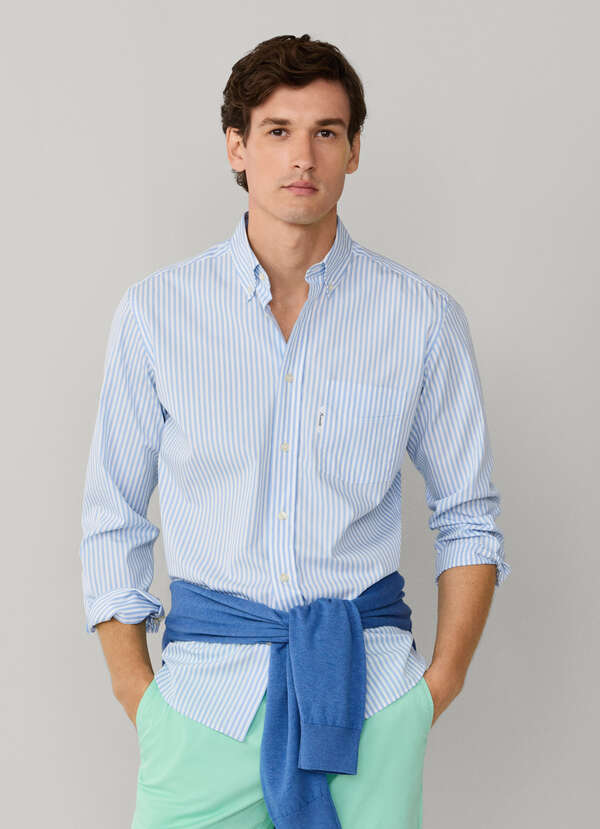 Regular Fit Bengal Stripe Poplin Shirt