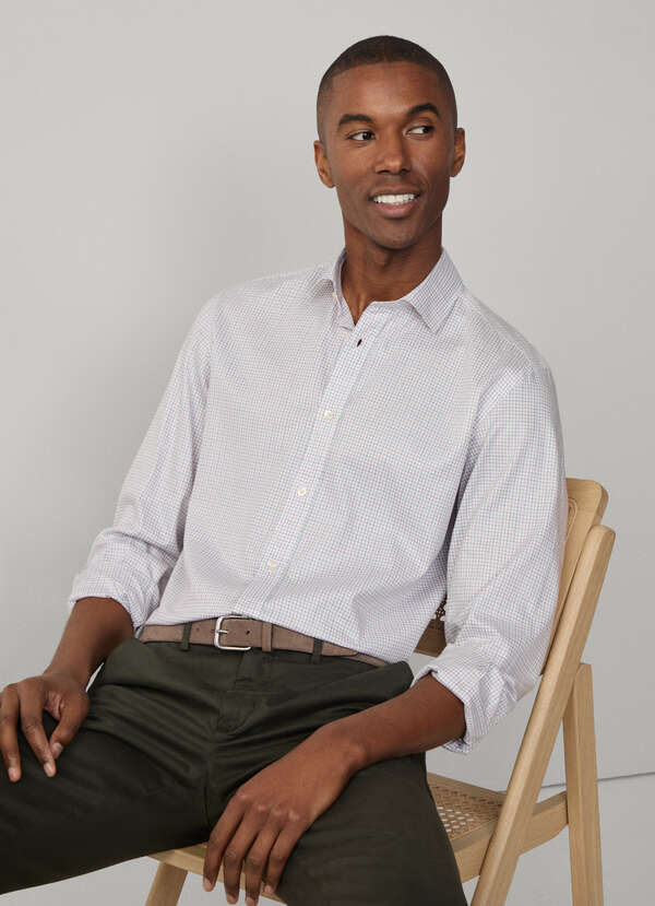 Regular Fit Windowpane Twill Shirt