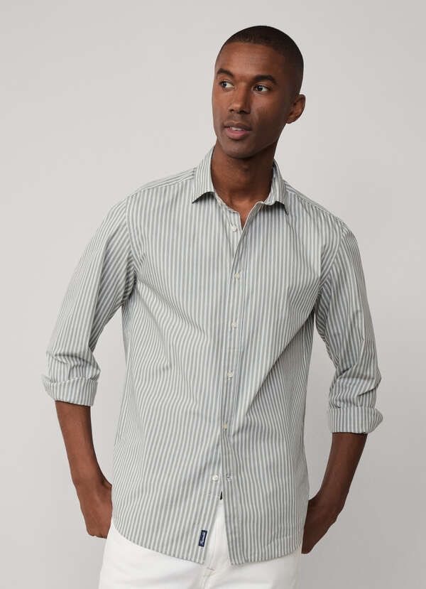 Regular Fit Shadow Striped Poplin Shirt