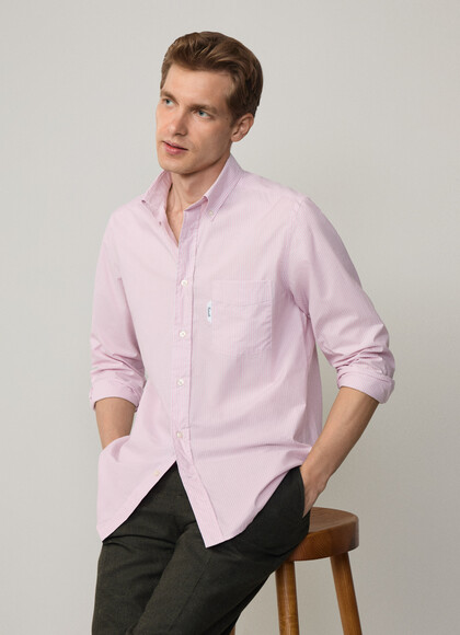 Regular Fit Pinstripe Poplin Shirt