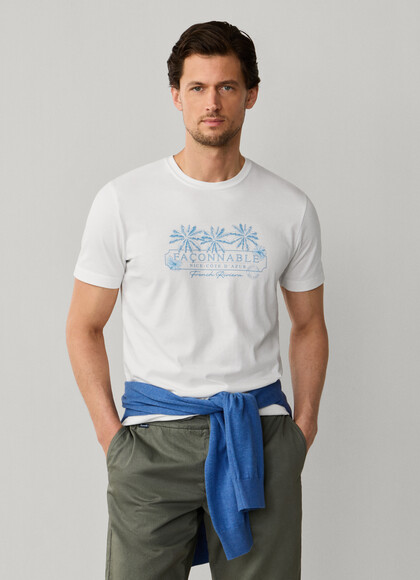 Regular Fit Palm Tree Print T-Shirt