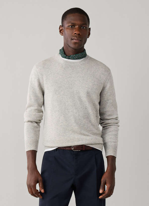 Wool-Cashmere Crew Neck Sweater