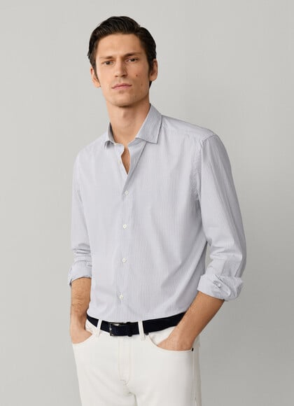 Regular Fit Regimental Stripe Poplin Shirt