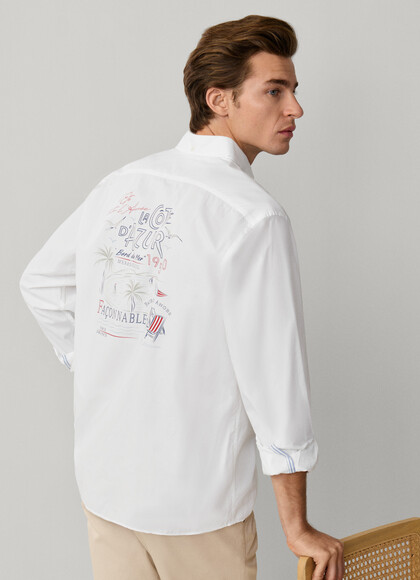 Regular Fit Côte d'Azur Print Poplin Shirt