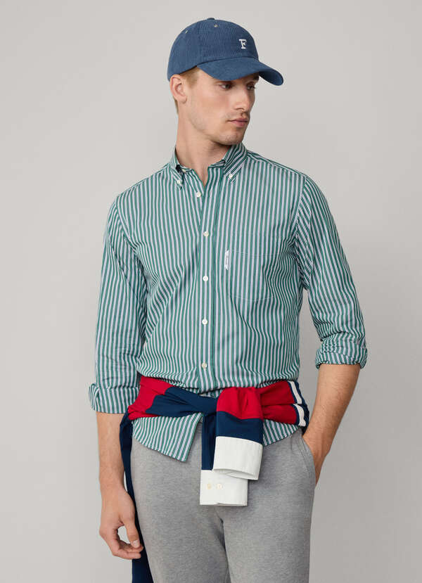 Regular Fit Regimental Stripe Poplin Shirt
