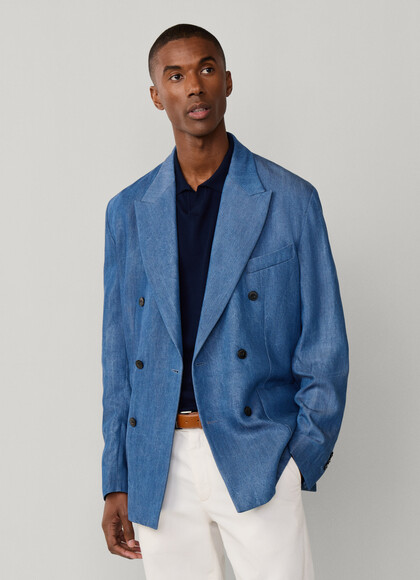 Cotton Double Breasted Blazer