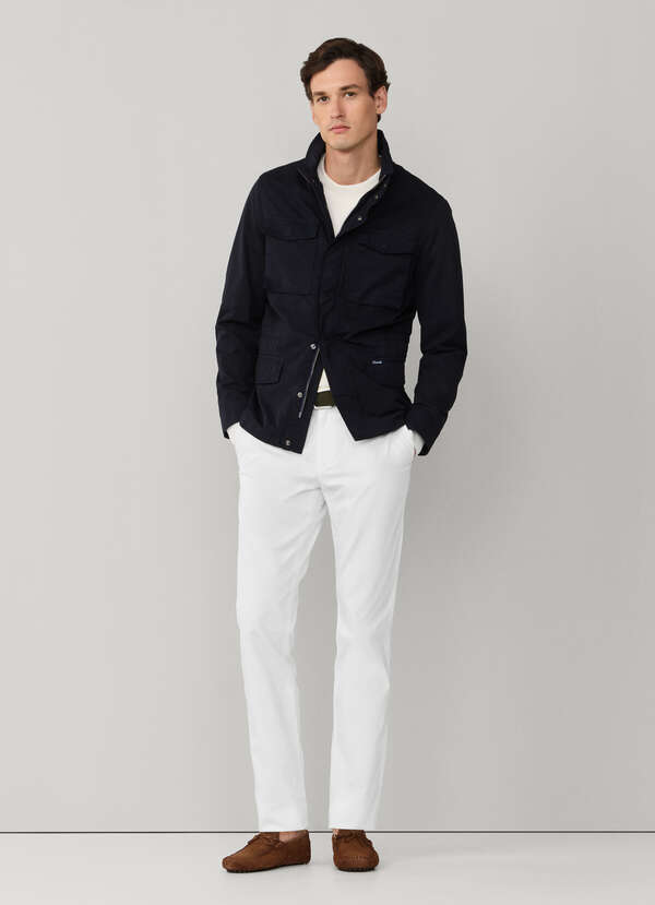 Regular Fit White Stretch Chino