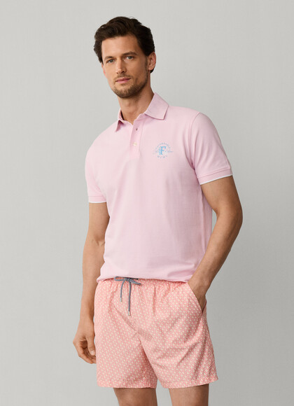 Geometric Squares Print Swim Shorts