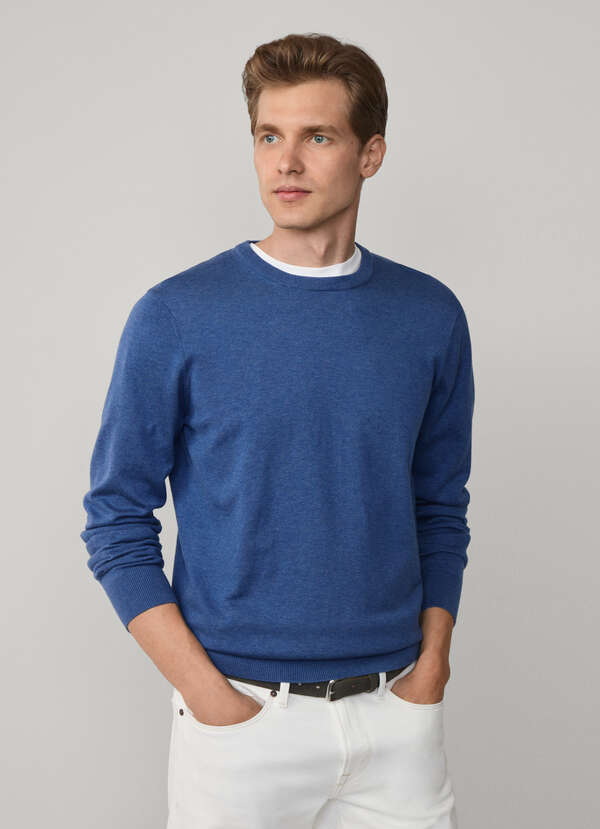 Cotton Silk Crew Neck Jumper