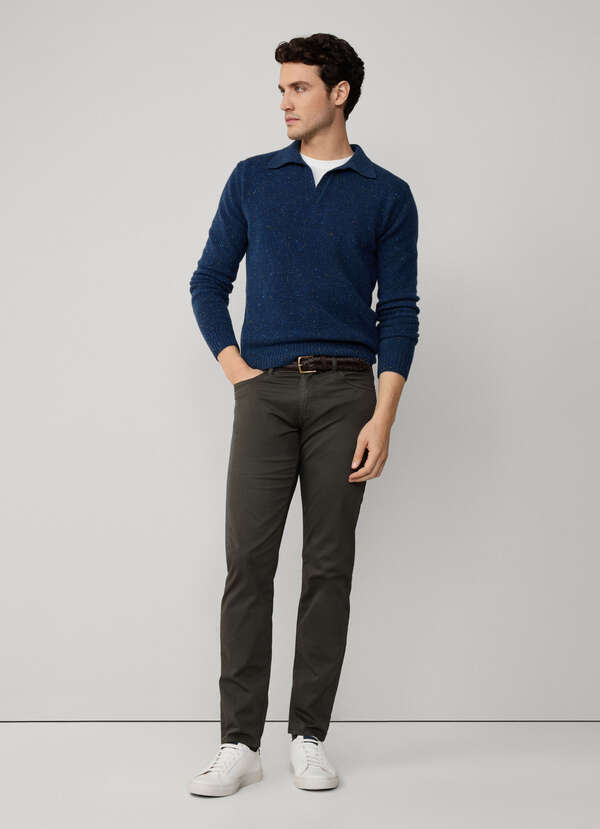 Regular Fit Garment Dyed Gabardine Trousers