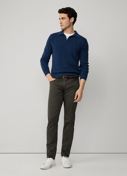 Regular Fit Garment Dyed Gabardine Trousers