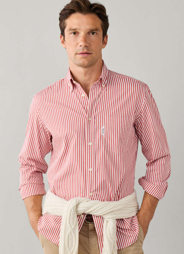 Regular Fit Bengal Stripe Poplin Shirt Regular Fit Bengal Stripe Poplin Shirt