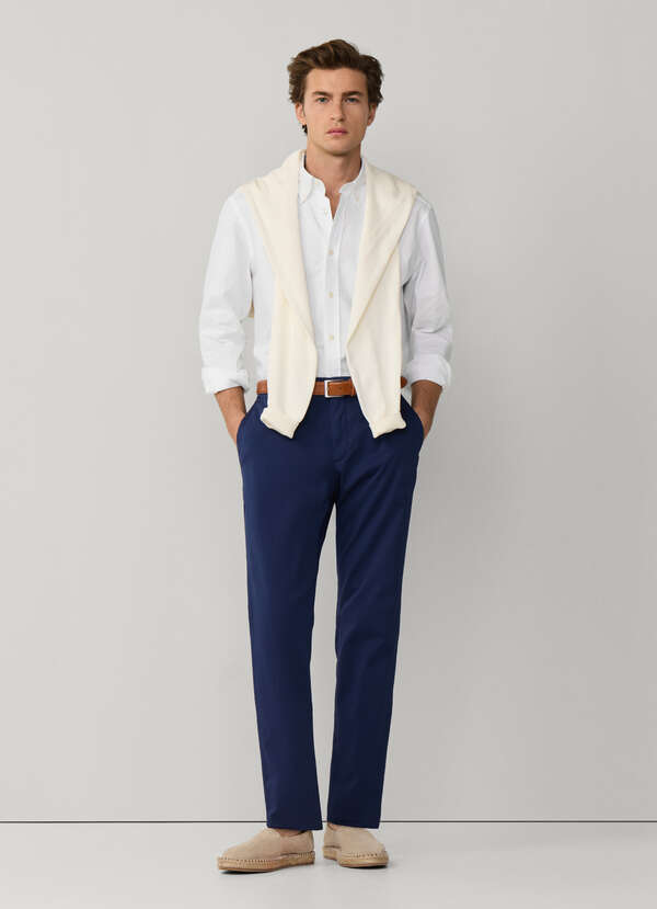 Regular Fit Cotton Textured Chino