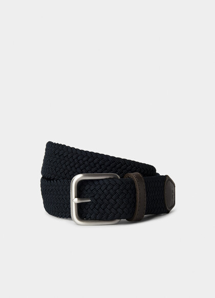 Stretch Braided Leather Detail Belt