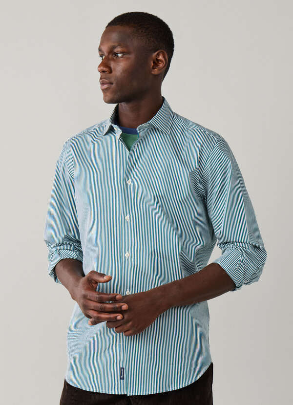 Regular Fit Bengal Stripe Poplin Shirt Regular Fit Bengal Stripe Poplin Shirt