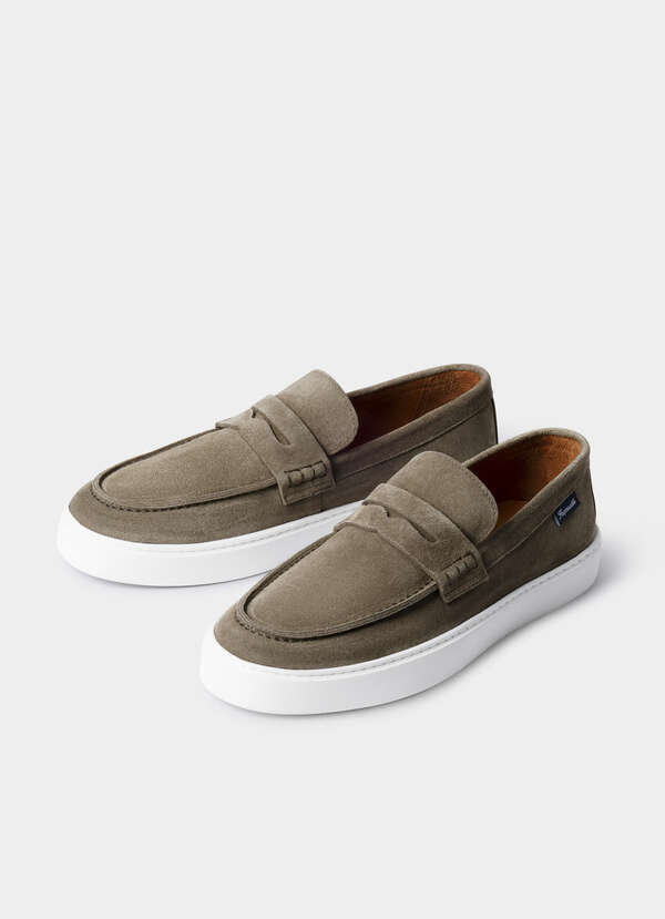 Faconnable Olive Suede Penny Loafers OliveSide_inPixio_1200x1200.  main image 3