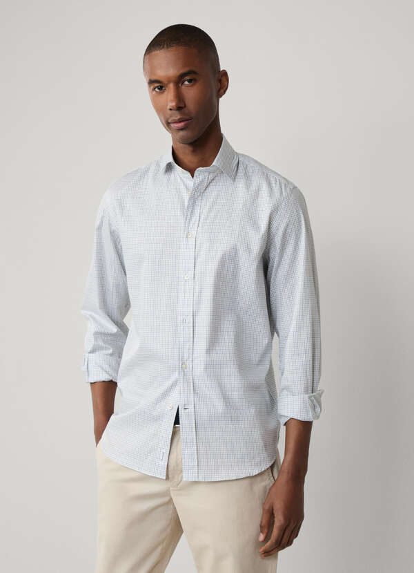 Regular Fit Windowpane Twill Shirt