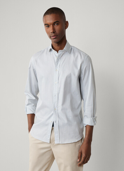 Regular Fit Windowpane Twill Shirt