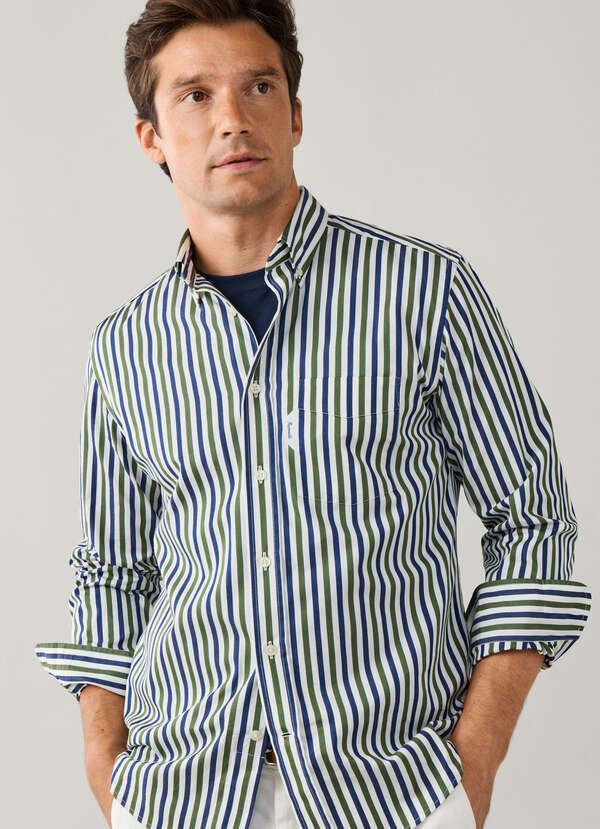 Regular Fit Bold Stripe Poplin Shirt Regular Fit Bold Stripe Poplin Shirt