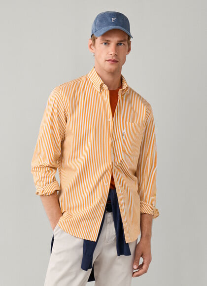 Regular Fit Bengal Stripe Poplin Shirt
