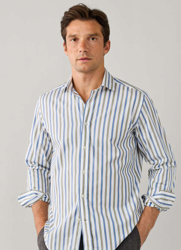 Regular Fit Regimental Stripe Twill Shirt