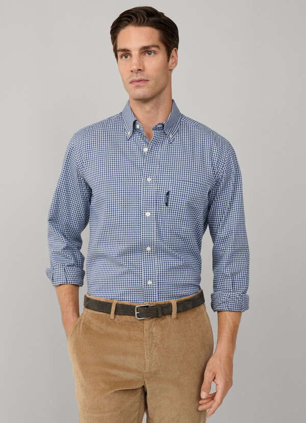 Regular Fit Gingham Brushed Twill Shirt