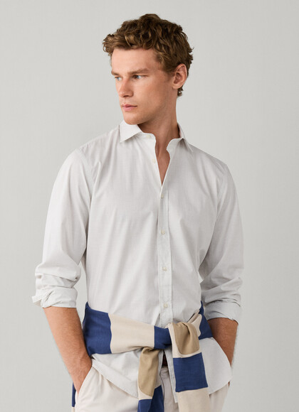Regular Fit Graph Check Poplin Shirt