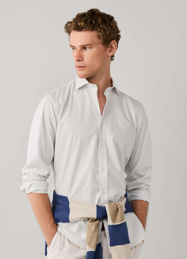 Regular Fit Graph Check Poplin Shirt Regular Fit Graph Check Poplin Shirt