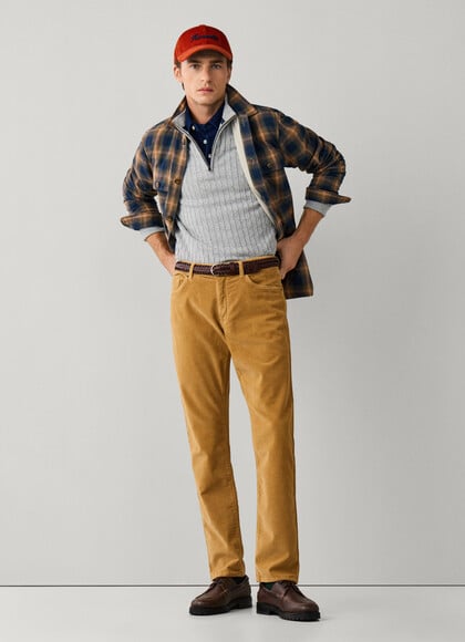 Regular Fit Garment Dyed Corduroy Trousers
