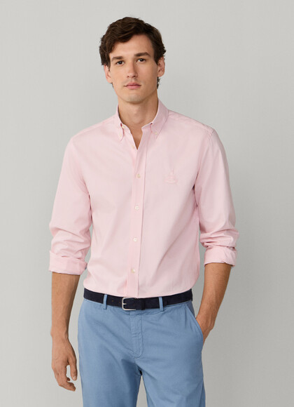 Regular Fit Solid Pinpoint Shirt
