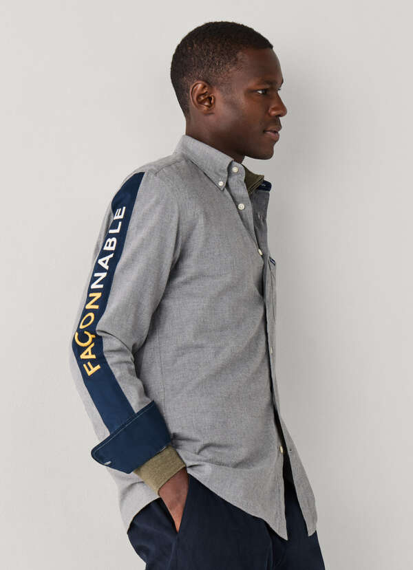 Regular Fit Branded Sleeve Flannel Shirt