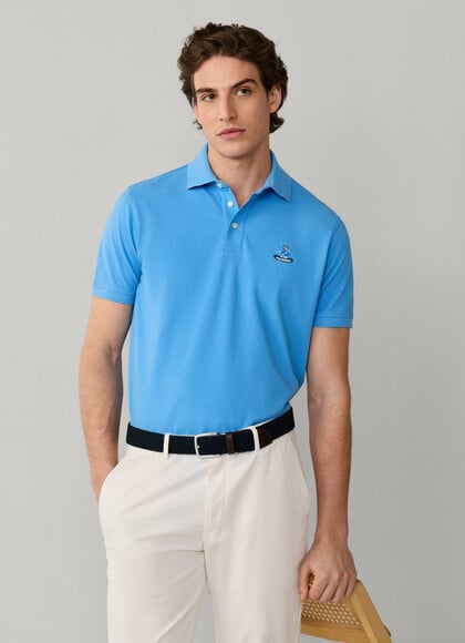 Regular Fit Short Sleeve Logo Pima Polo