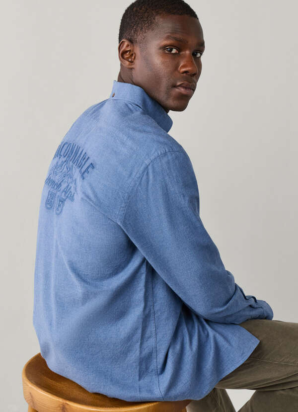 Regular Fit Alps Embroidery Flannel Shirt