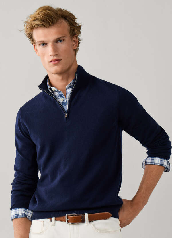 Cashmere Quarter Zip Sweater