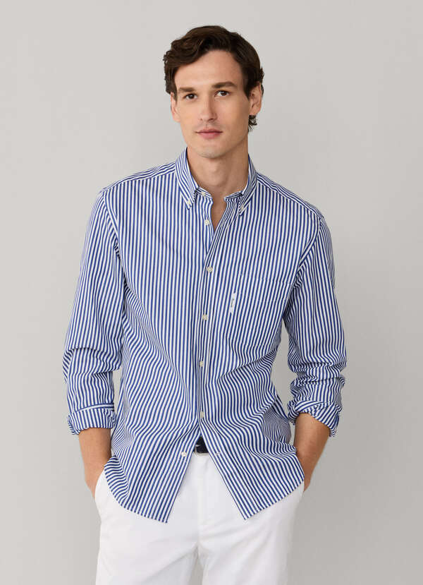 Regular Fit Bengal Stripe Poplin Shirt
