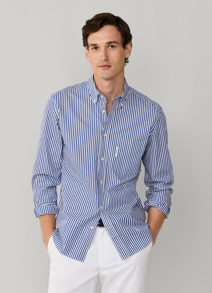 Regular Fit Bengal Stripe Poplin Shirt