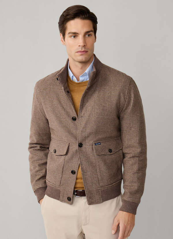 Prince Of Wales Wool-Blend Blouson Jacket