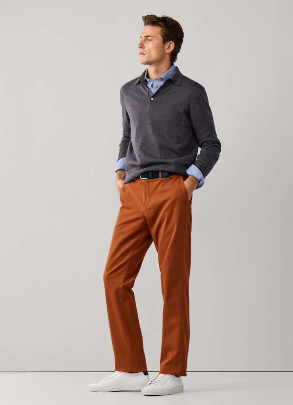 Regular Fit Garment Dyed Tricotine Chino Regular Fit Garment Dyed Tricotine Chino