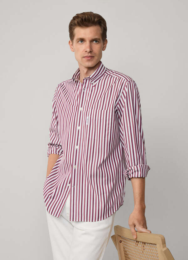 Regular Fit Striped Poplin Shirt