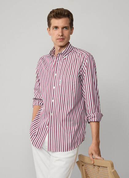 Regular Fit Striped Poplin Shirt