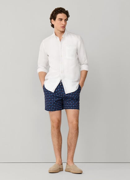 Birds Logo Print Swim Shorts