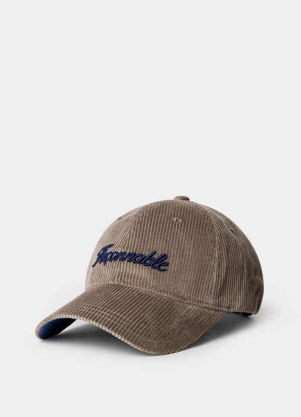 Corduroy Italic Embroidery Cap