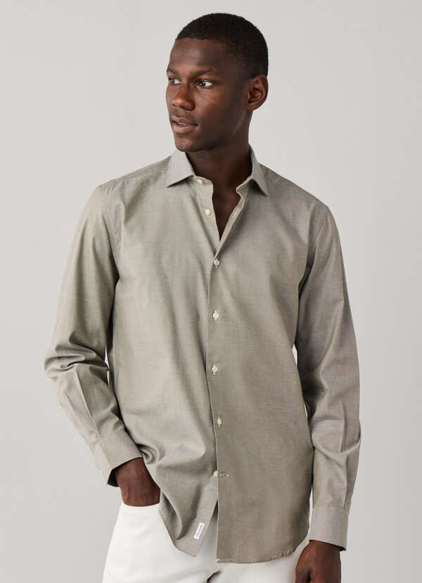 Regular Fit Stretch Pinpoint Shirt