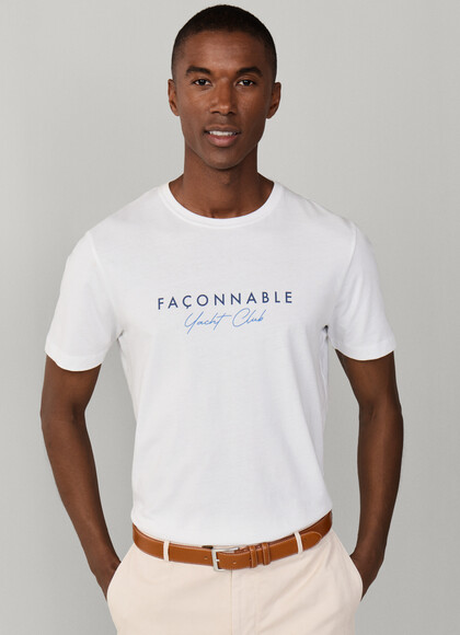 Regular Fit Yatch Club Print T-Shirt