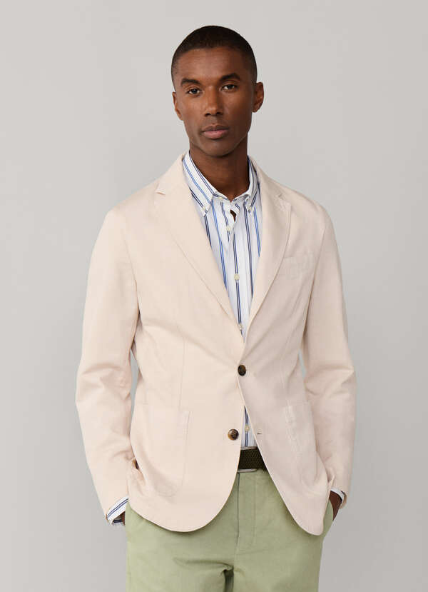 Cotton-Linen Blend Garment Dyed Blazer