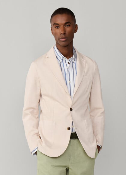 Cotton-Linen Blend Garment Dyed Blazer