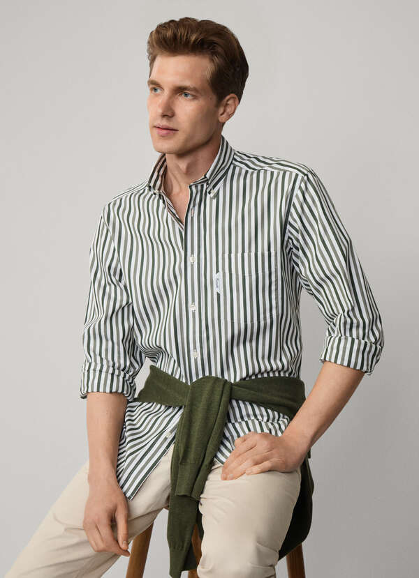 Regular Fit Striped Poplin Shirt Regular Fit Striped Poplin Shirt