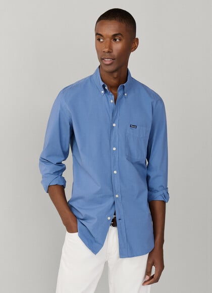 Regular Fit Garment Dyed Poplin Shirt
