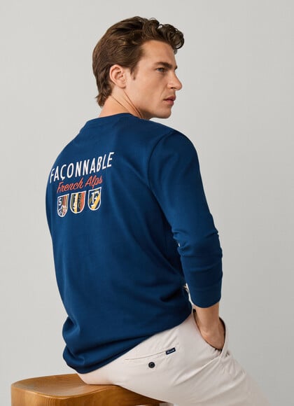 Regular Fit Long Sleeve Back Print T-Shirt